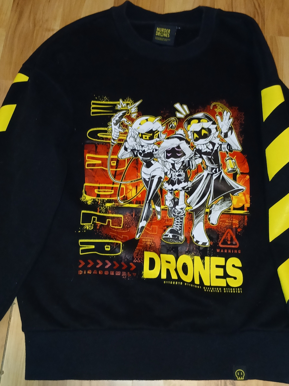 Murder Drones Kids' Black & Yellow Graphic Sweatshirt
